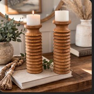 Elegant Brown Wooden Candle holder